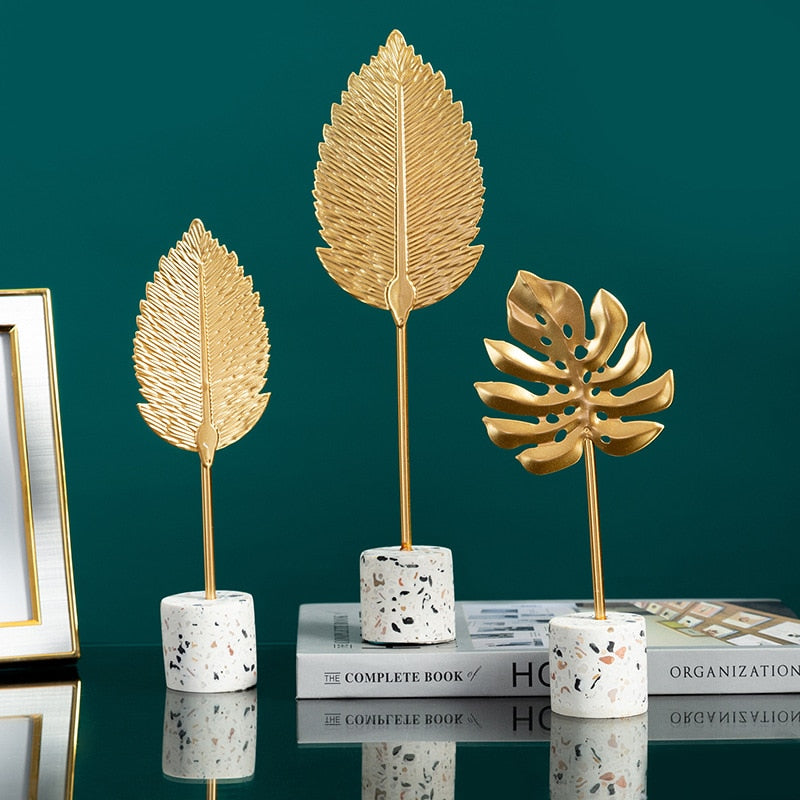 Nordic Gold Ginkgo Leaf Crafts Leaves Sculpture