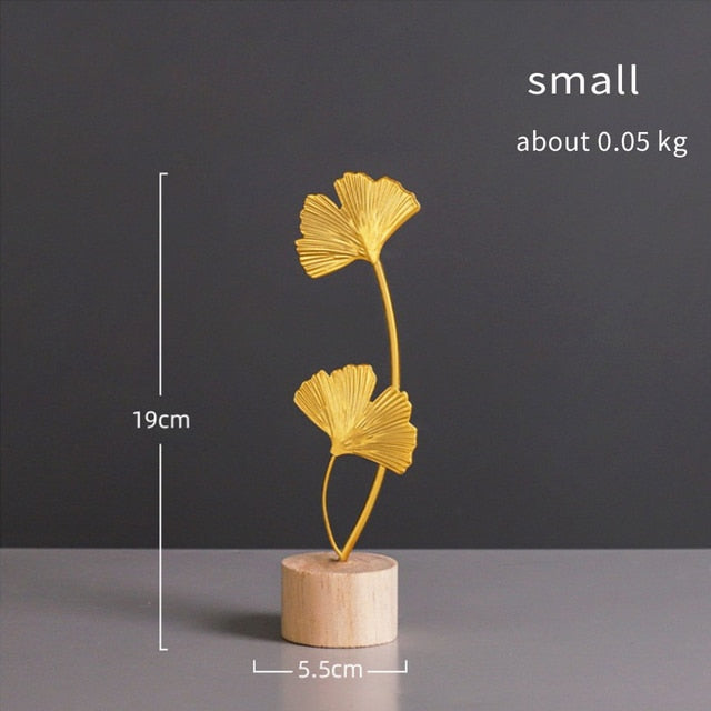 Nordic Gold Ginkgo Leaf Crafts Leaves Sculpture