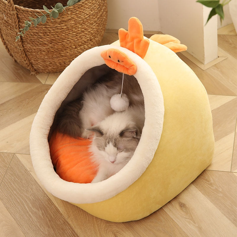 Sweet Cave Cat Warm Bed