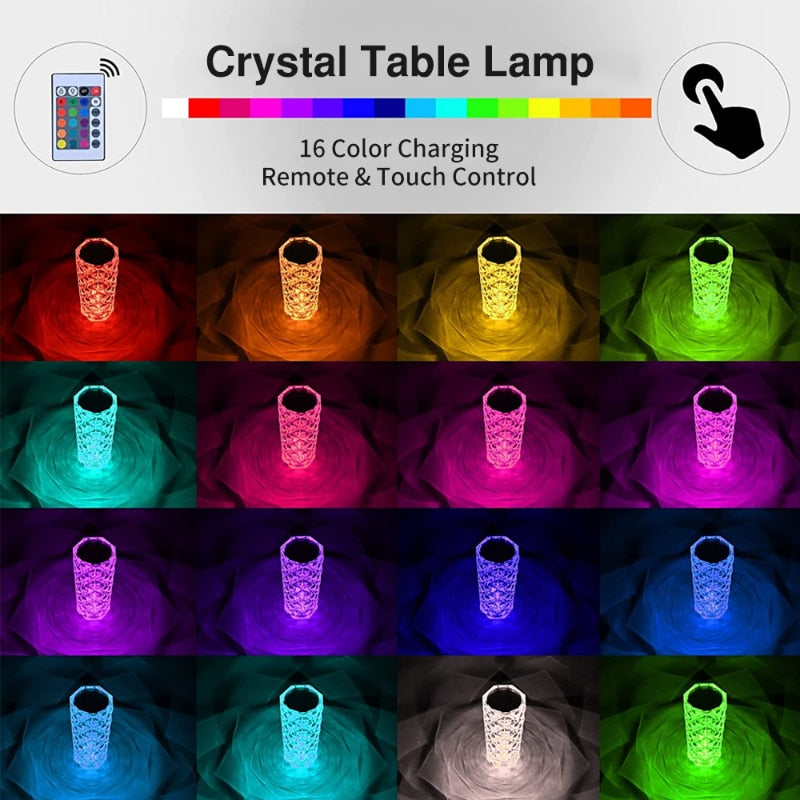 LED Crystal Atmosphere Table Lamp