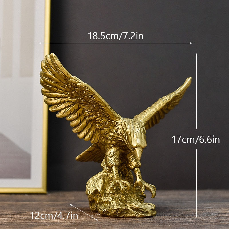 Nordic Resin Golden Eagle Animal  Ornament