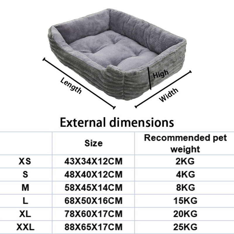 Dog Square Plush Kennel Sofa Bed