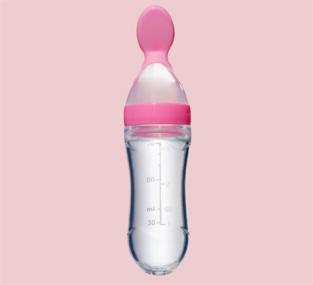 Silicone Baby Bottle With Spoon