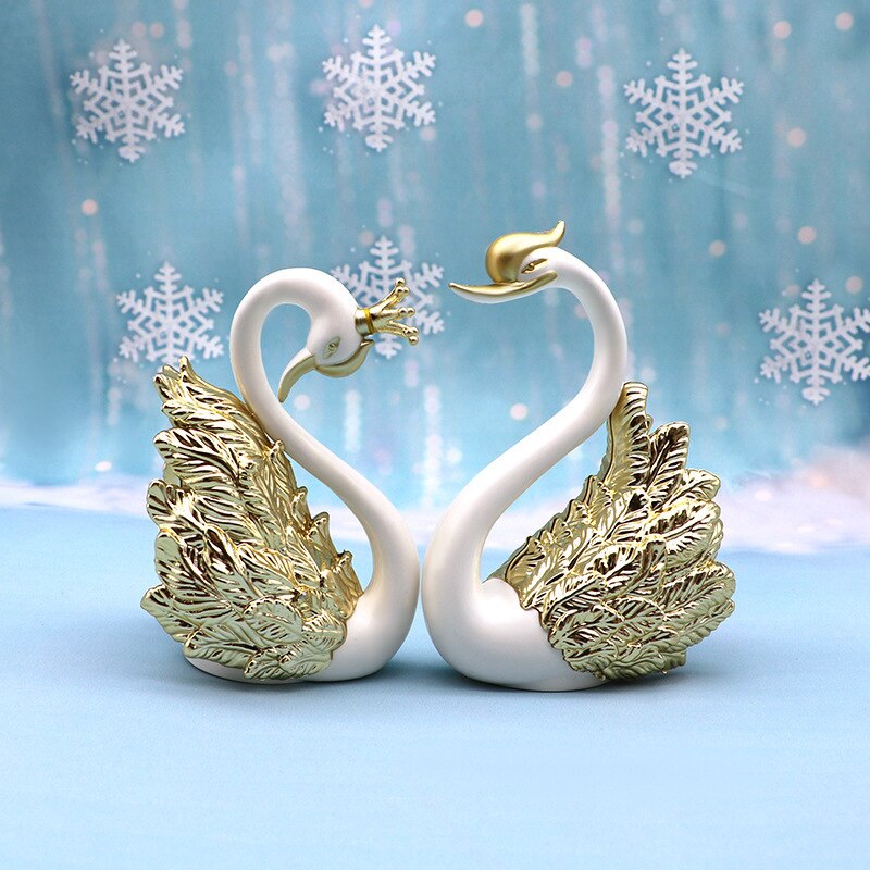 Home Decor Swan Couple Figurine