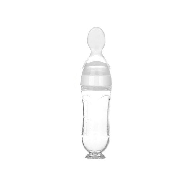 Silicone Baby Bottle With Spoon