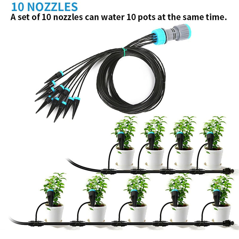 10 Nozzles Druppelirrigatiesysteem 1.6M Automatische Bewatering