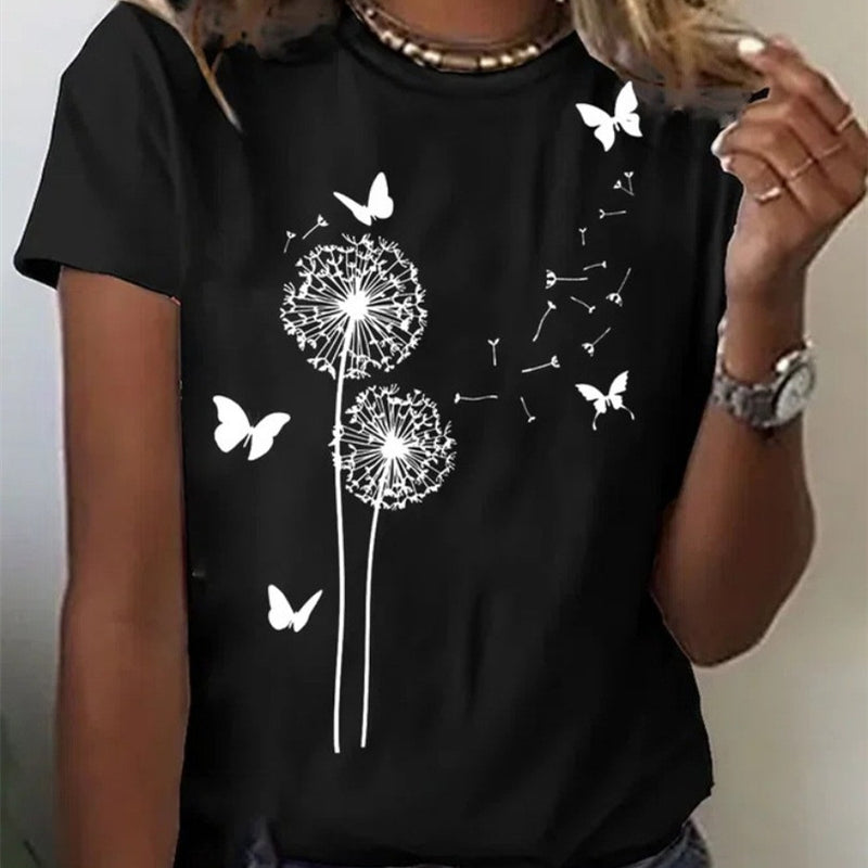 Printed T-shirt Casual Tops For Women