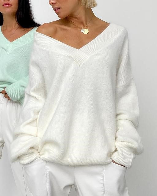 Soft Cashmere Sweater Women Casual LoosePullovers Tops