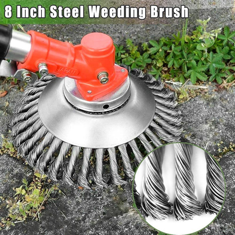 6/8inch Steel Wire Wheel Garden Weed Brush