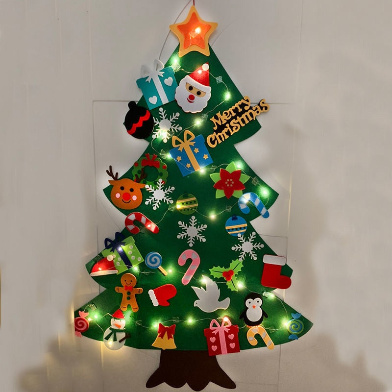 Kids DIY Felt Christmas Tree with 32 pcs Set Wall Hanging