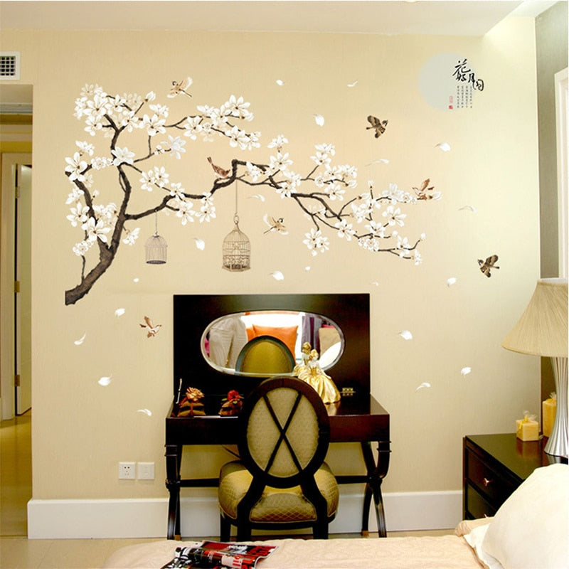 Rooms Decoration Birds Tree Flower Stickers