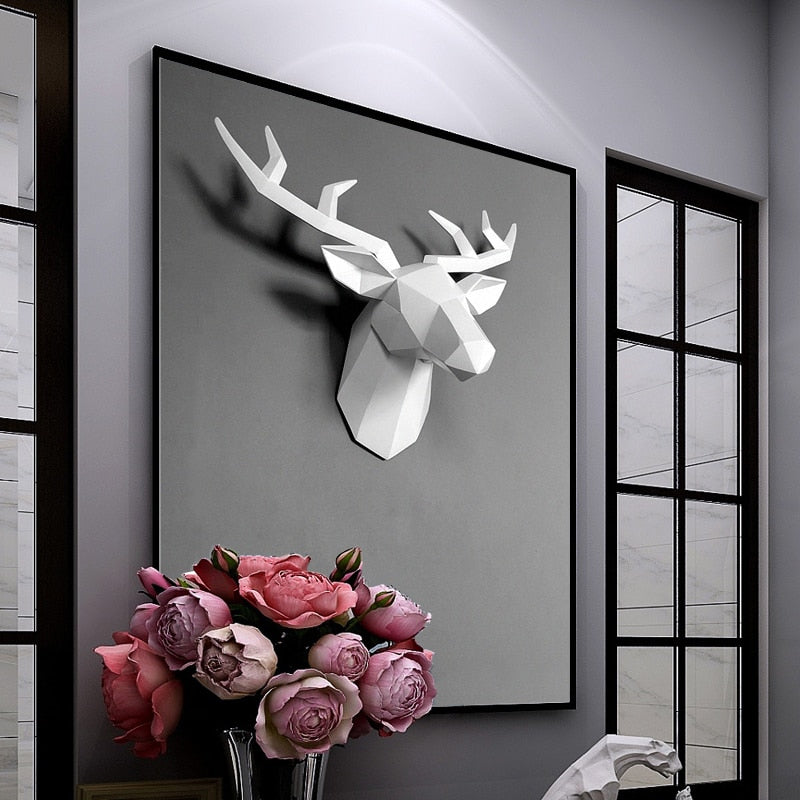 Home Decoration White Deer Head