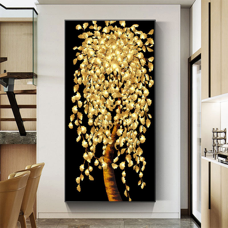 Home Decoration Gold Flower Canvas Painting