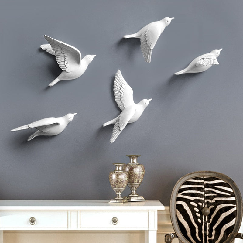 Resin Birds Creative For Wall 3d Sticker