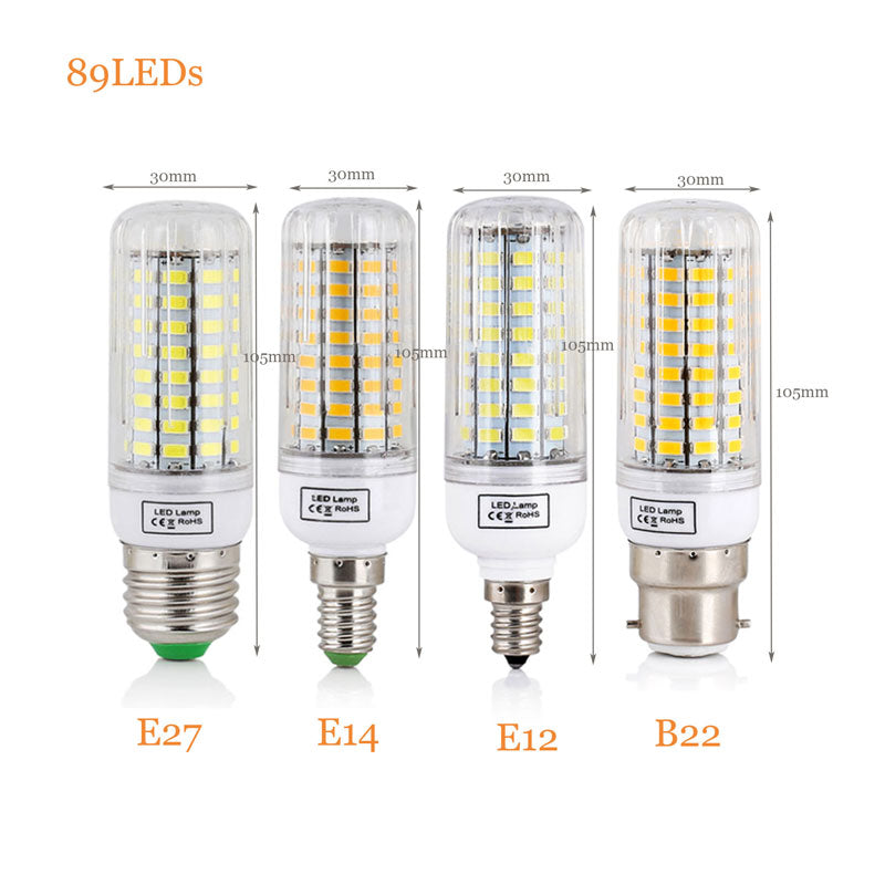 New 5730 SMD LED Lamp Bulb E14 E27 B22 E12 Light Bulbs 24 30 42 64 80 89 108 136 165leds Ampoule Bombillas Lighting For Home