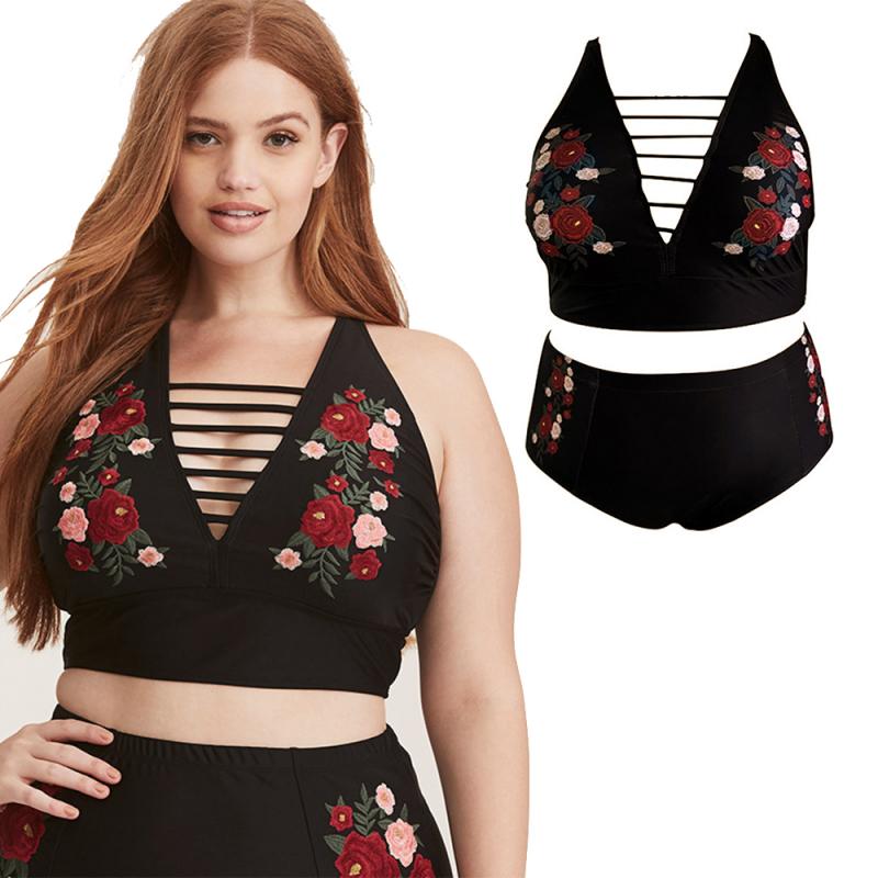 Embroidery Bikini Set|Swimsuit Plus Size