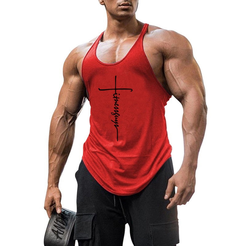 Men Bodybuilding Sleeveless Shirt