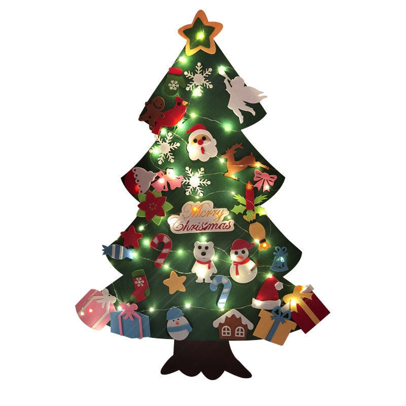 Kids DIY Felt Christmas Tree with 32 pcs Set Wall Hanging