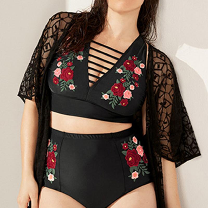 Embroidery Bikini Set|Swimsuit Plus Size