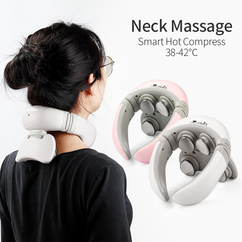 Heads Magnetic Pulse Vibration Neck Massager