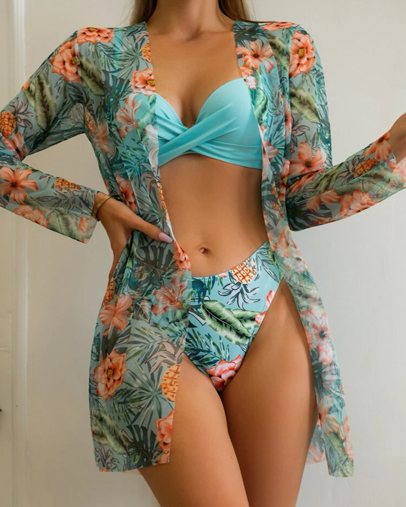 Floral Print Bikini Set