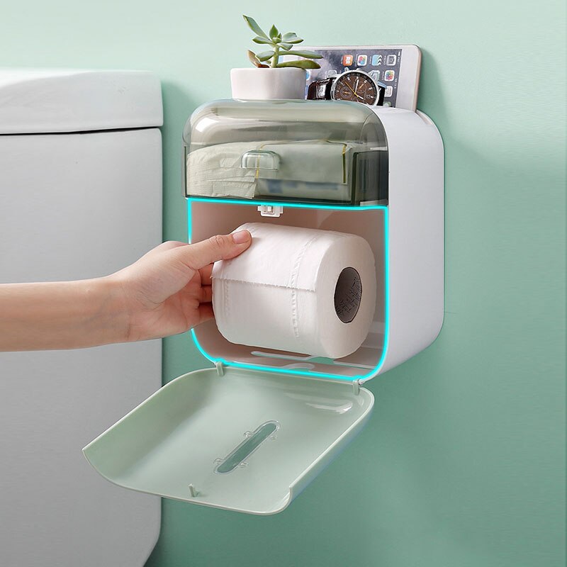 Wall Mounted Toilet Paper Holder Bathroom Waterproof Tissue Box