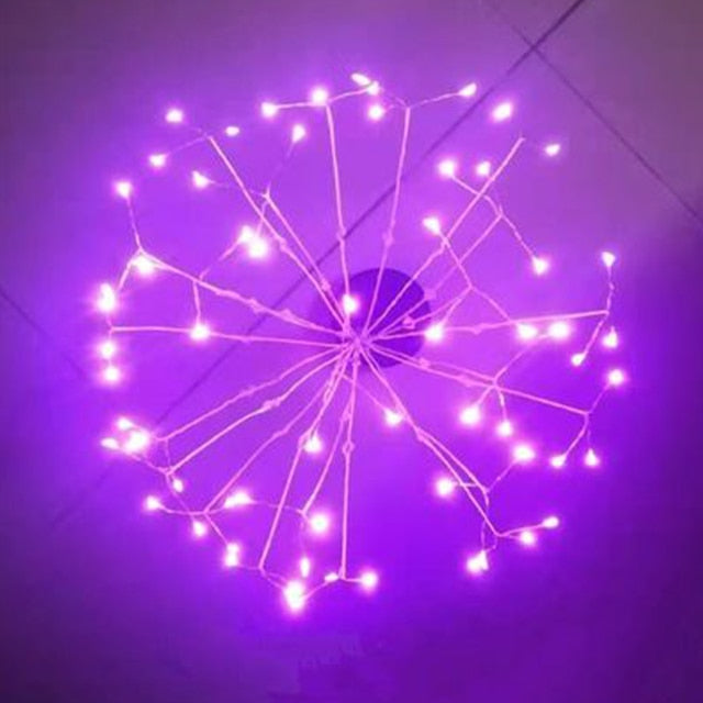 Solar Fireworks Lamp Outdoor Grass Globe Dandelion Flash String Fairy lights 90 /120/150/200 LED For Garden Lawn Holiday Light