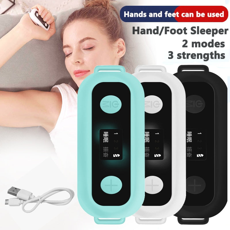 This Product is a Sleep Aid, That Helps you drif off into a deeper sleep. There aer three colors Green, White, and Black. Offers Multiple Mode, and Ranges from Low to High with three strength levels.   