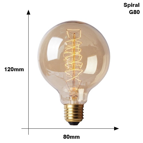 Retro Edison Bulb E27 220V 40W ST64 G80 G95 G125 Ampoule Vintage Edison Bulb Incandescent Lamp Filament Light Bulb Home Decor