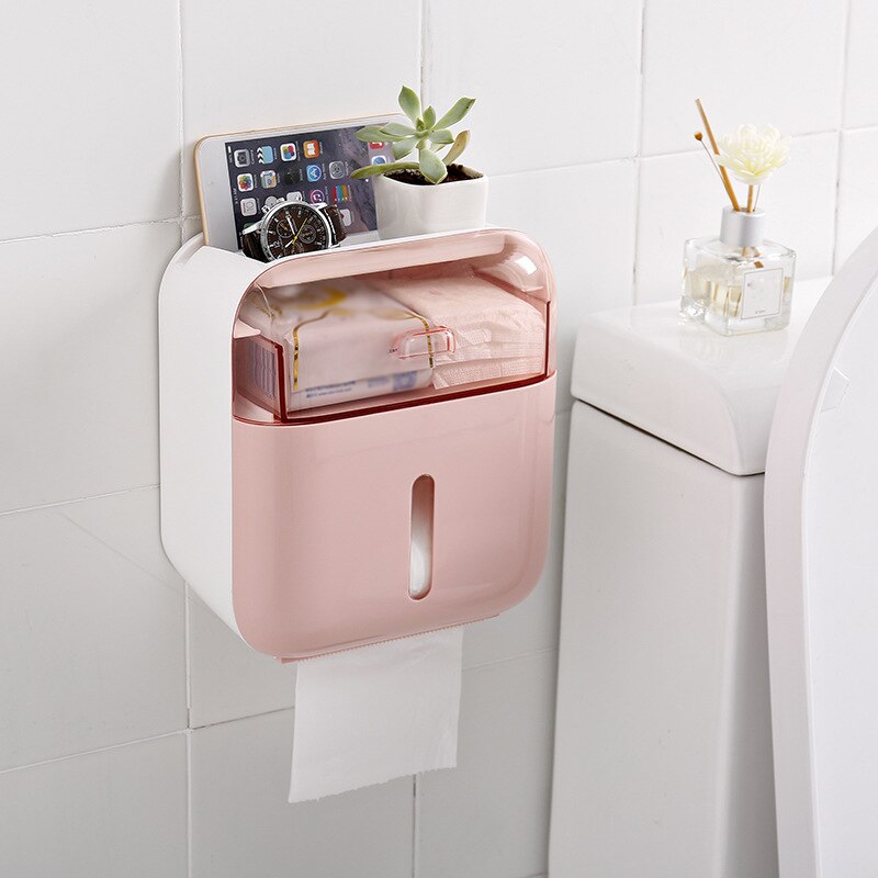Wall Mounted Toilet Paper Holder Bathroom Waterproof Tissue Box