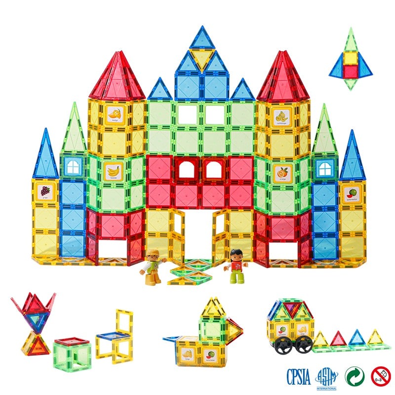 Kids Magnetic Blocks Tiles Montessori Educational Toys