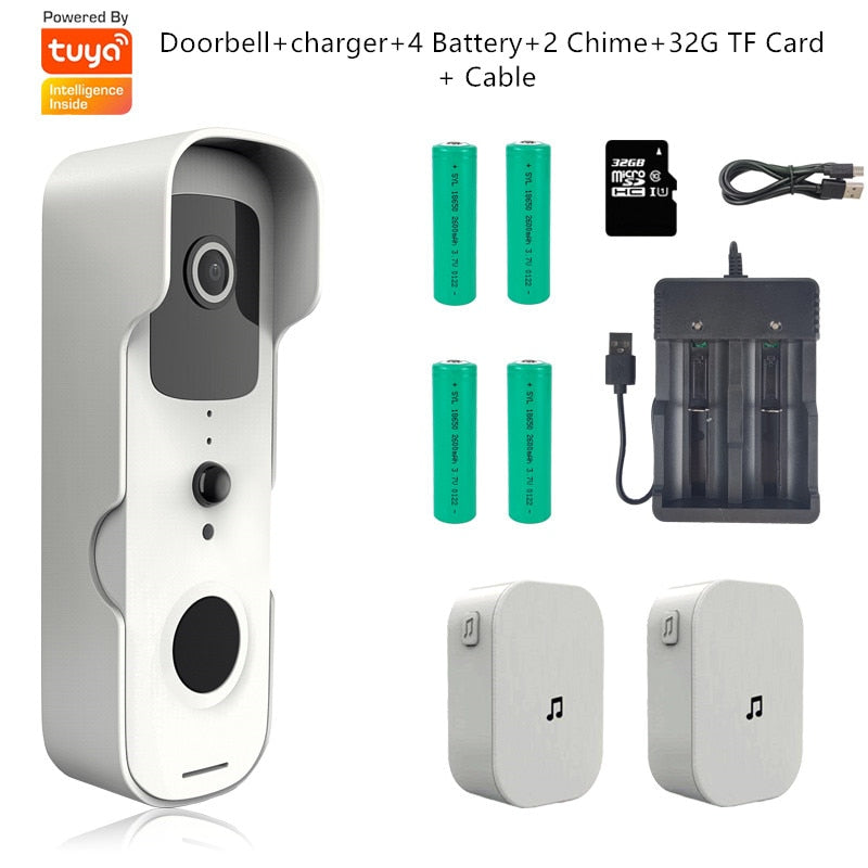 Tuya Smart Video Doorbell Waterproof Night Vision Home Security 1080P FHD Camera Digital Visual Intercom WIFI Tuya Door Bell