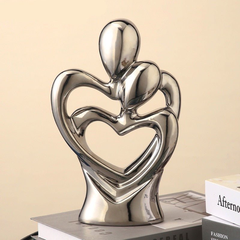 Abstract Ceramic Electroplating Lover Sculpture