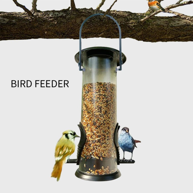 Bird Feeder Pet Food Dispenser Outdoor Hanging Multiple Holes - HORTICU