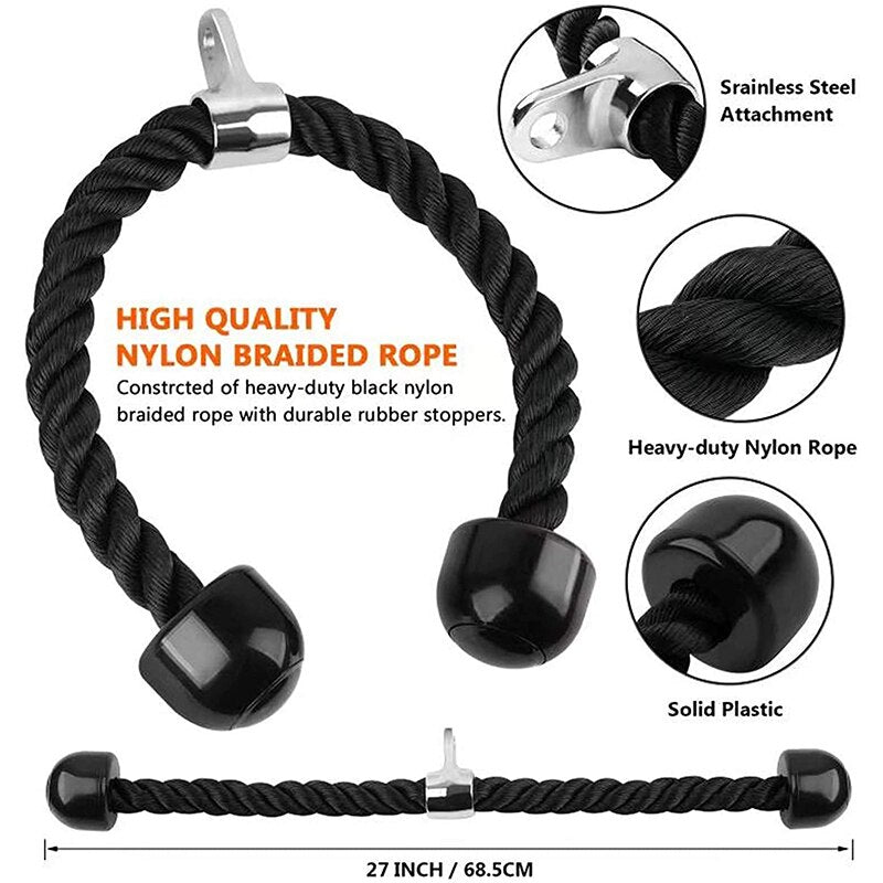 Bodybuilding Push Pull Down Tricep Rope - HORTICU