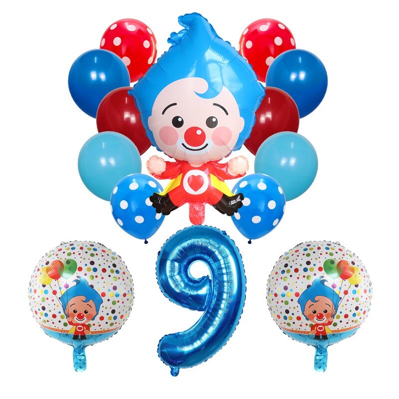Children Plim Clown Foil Number Balloons Toys - HORTICU
