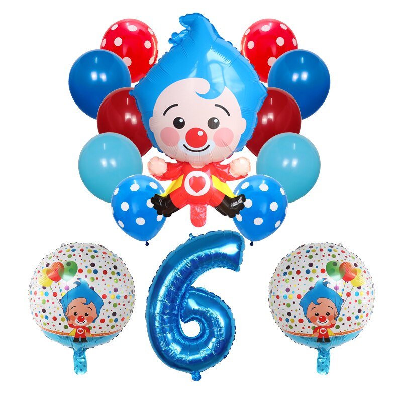 Children Plim Clown Foil Number Balloons Toys - HORTICU
