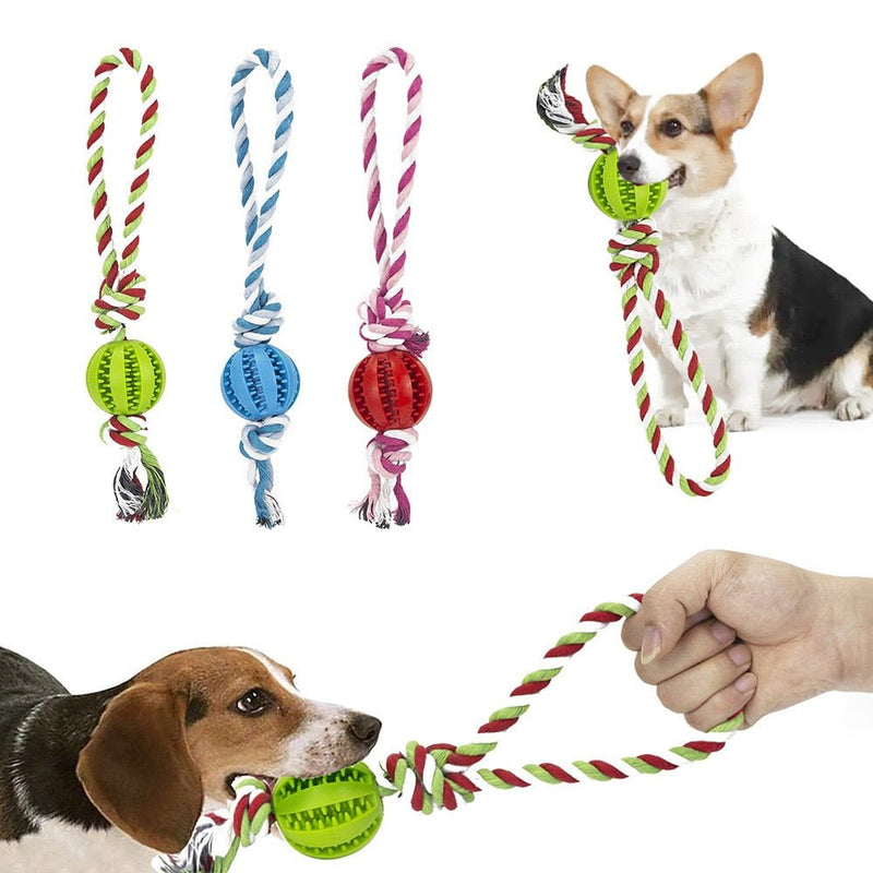 Dog Hemp Rope Rubber Leaking Balls - HORTICU