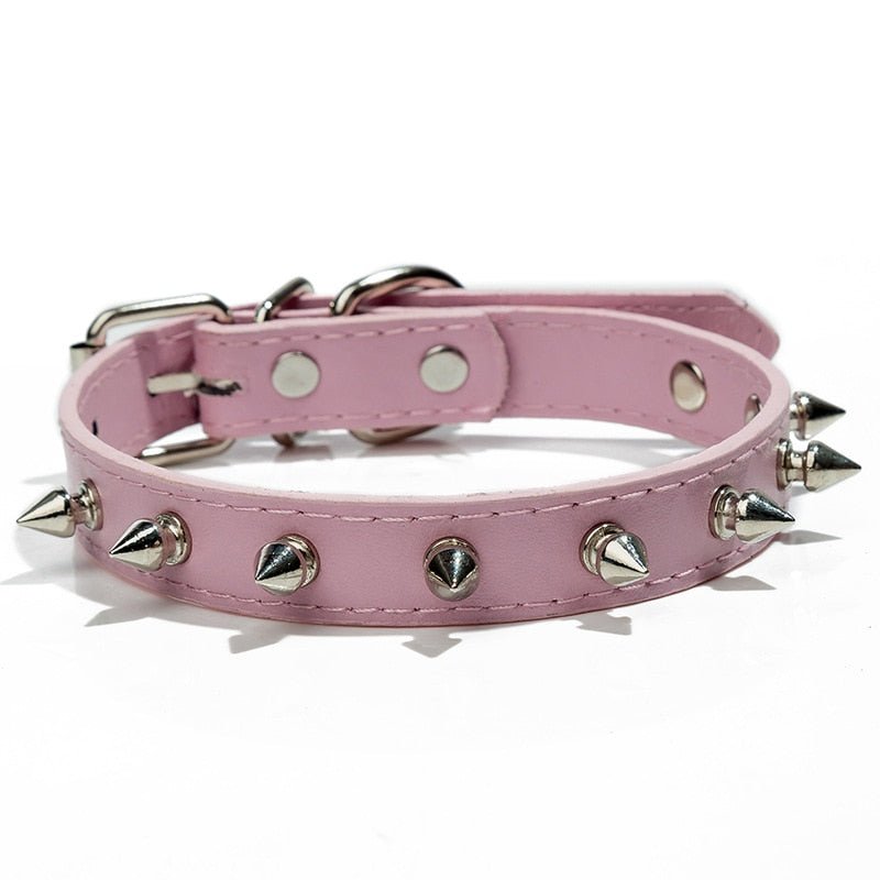 Dog Leather Spiked Studded Necklace - HORTICU