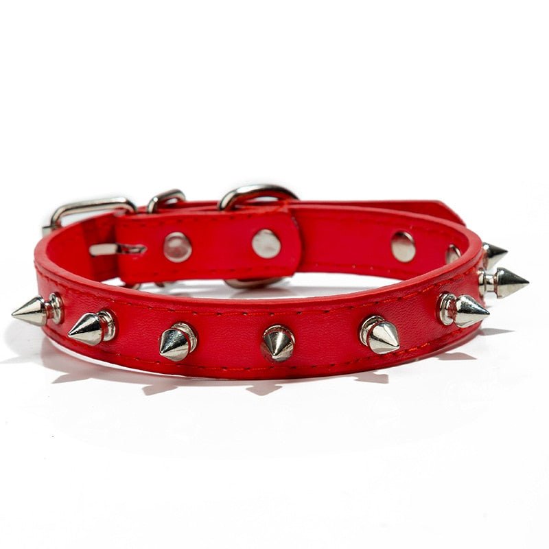 Dog Leather Spiked Studded Necklace - HORTICU